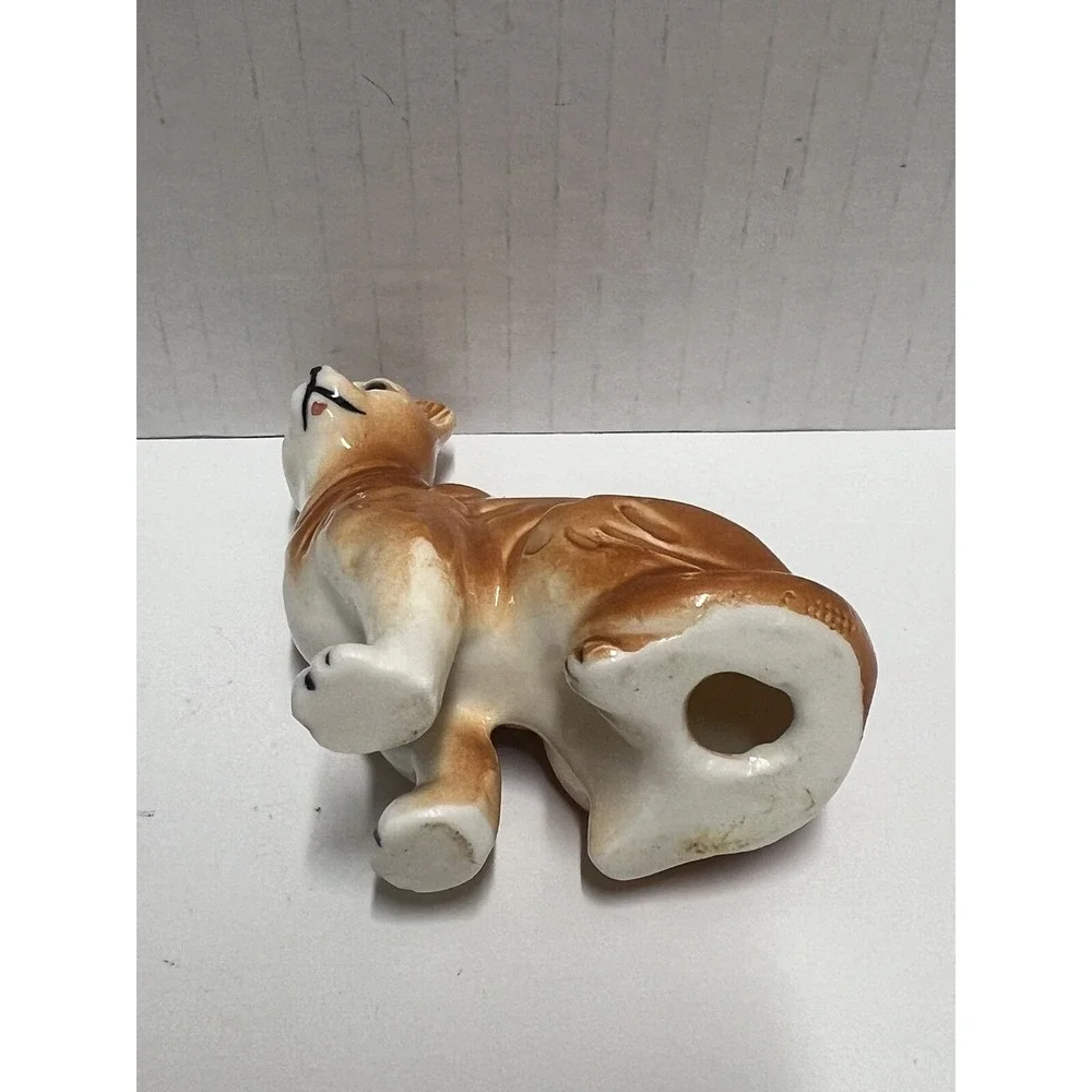 Vintage Orange Tabby Cat Figurine Porcelain Ceramic Feline Kitty‎ Cat 3.5